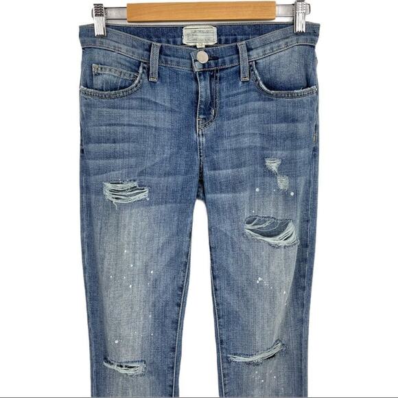 Current/Elliott Paint Splatter Stiletto Distressed Jeans 26 - Picture 5 of 14